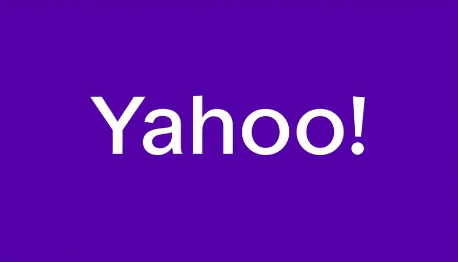 Yahoo logo in purple and white