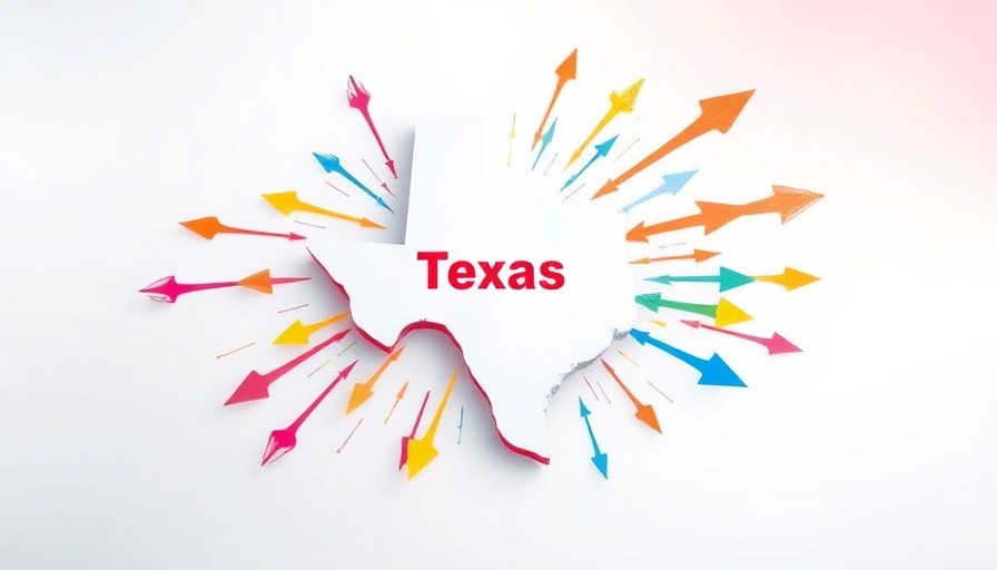 Abstract art showing political donations to Texas.
