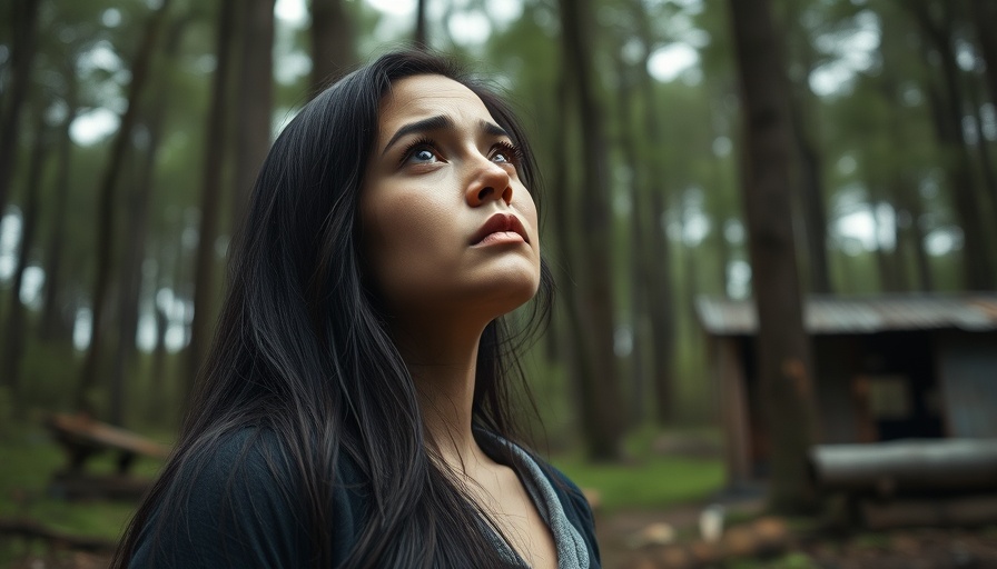 Final Destination: Bloodlines scene with worried woman in forest