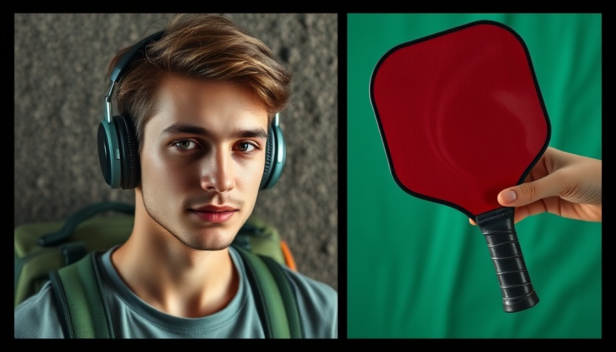 Unique gifts for men collage featuring headphones, bag, and pickleball paddle.