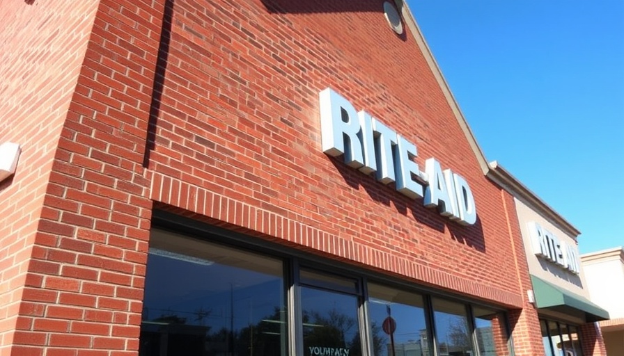 Rite Aid pharmacy building exterior under clear sky.
