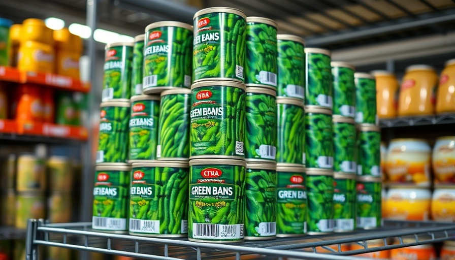Canned green beans at San Antonio Food Bank amid SNAP cuts.
