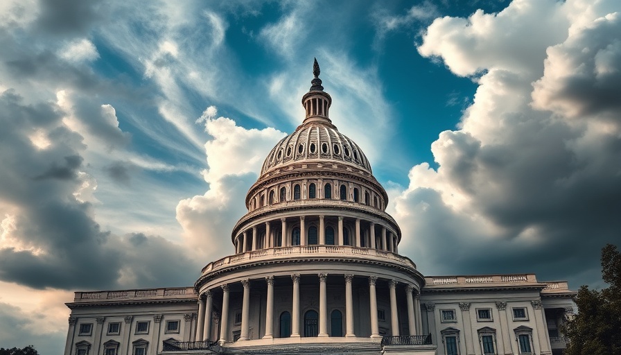 U.S. Capitol against clouds and dollar bills - trump breaking news today.