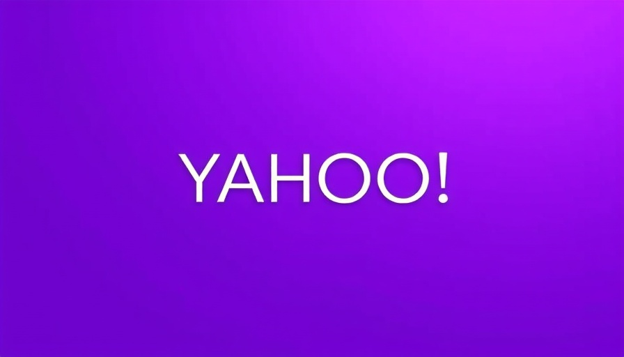 Minimalistic Yahoo logo on purple background