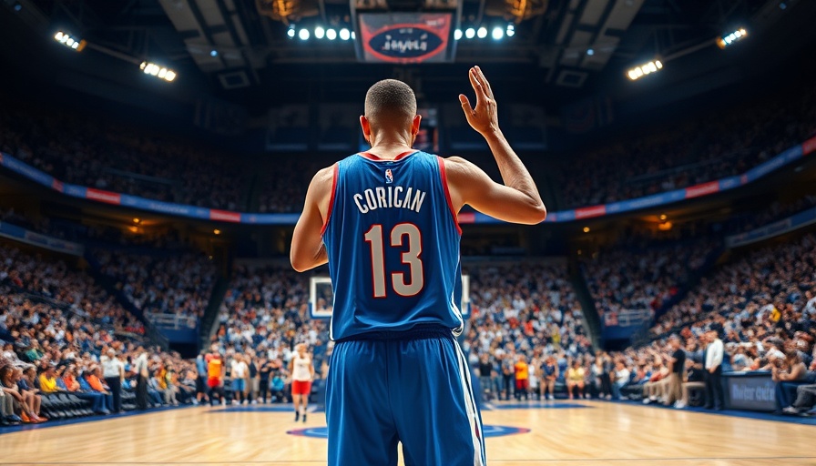 Detailed shot of a basketball player in the Knicks starting lineup
