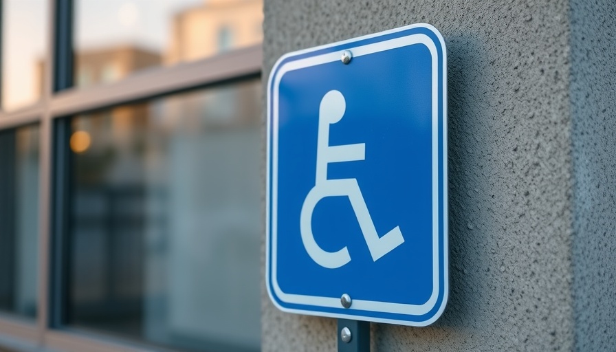 Handicap parking sign on building wall, related to Louisiana man suing police arrest handicap placard.