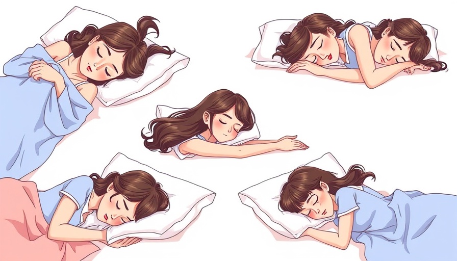 Cartoon of woman in sleep positions showing calmness, sleep position intelligence.