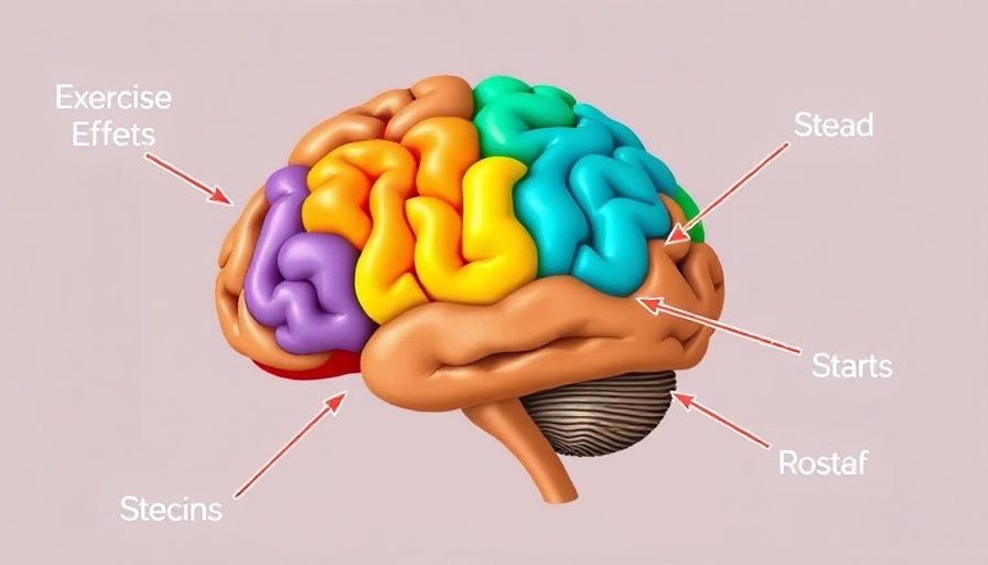 Brain diagram illustrating health and wellness through exercise effects.