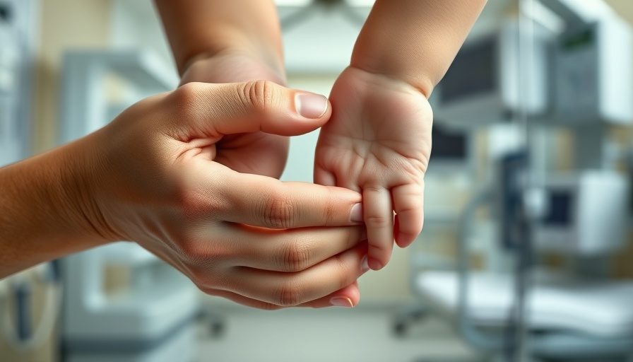 Healing Kids in Crisis: Safe hands holding child's hand.