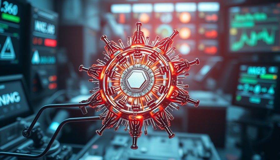 Intricate nanotechnology device in a lab, converting light to electricity.