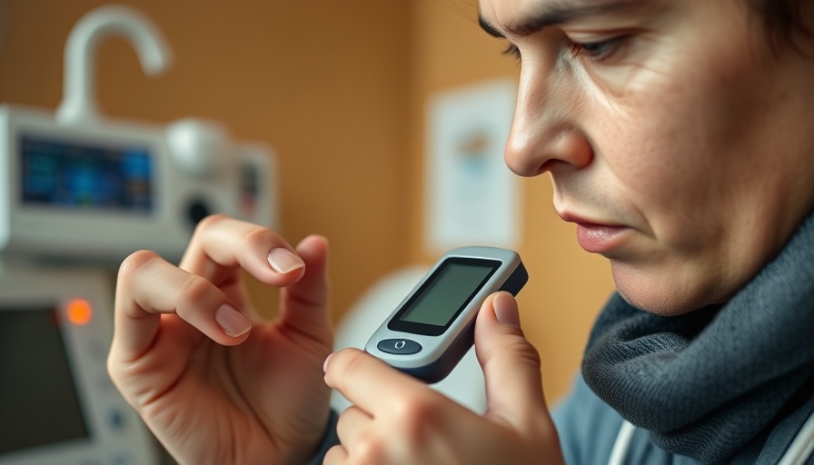 Close-up of patient checking blood sugar to treat type 2 diabetes.