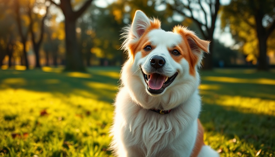San Antonio dog adoption scene with happy dog in park.