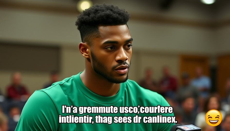 NBA player discussing relaxation during offseason, seated at press conference, smiling.