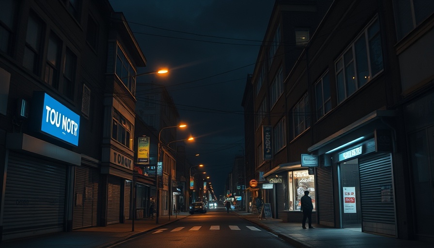Urban street during North America power shortfalls in summer.