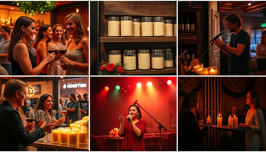Houston events calendar collage showcasing diverse activities.