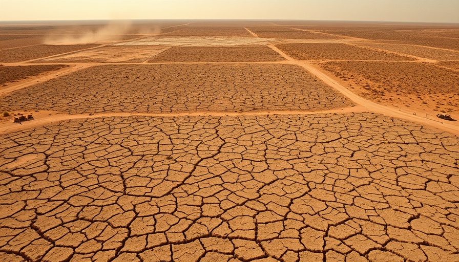 Aerial view of Texas drought landscape illustrating water crisis.