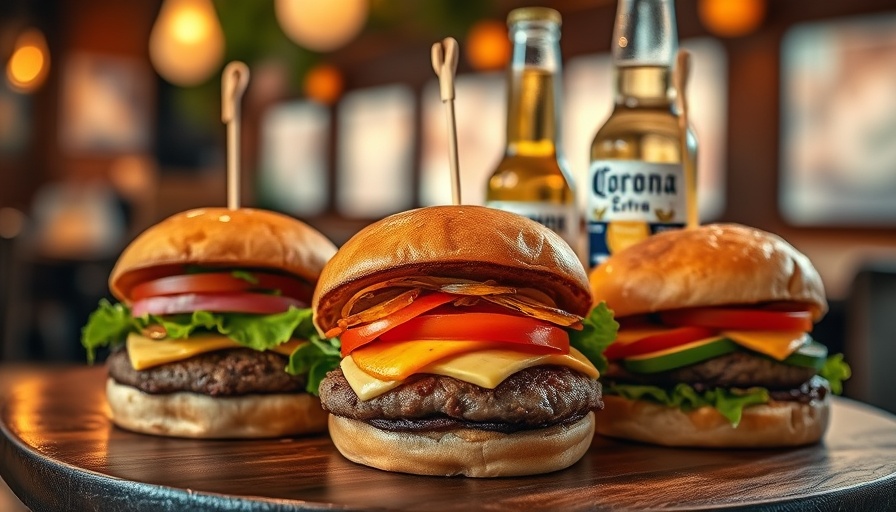 Graham Campbell San Antonio restaurant gourmet burgers with Corona.