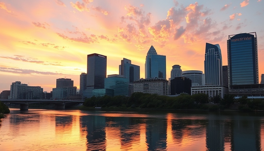 Austin skyline reflecting on river, showcasing austin housing market
