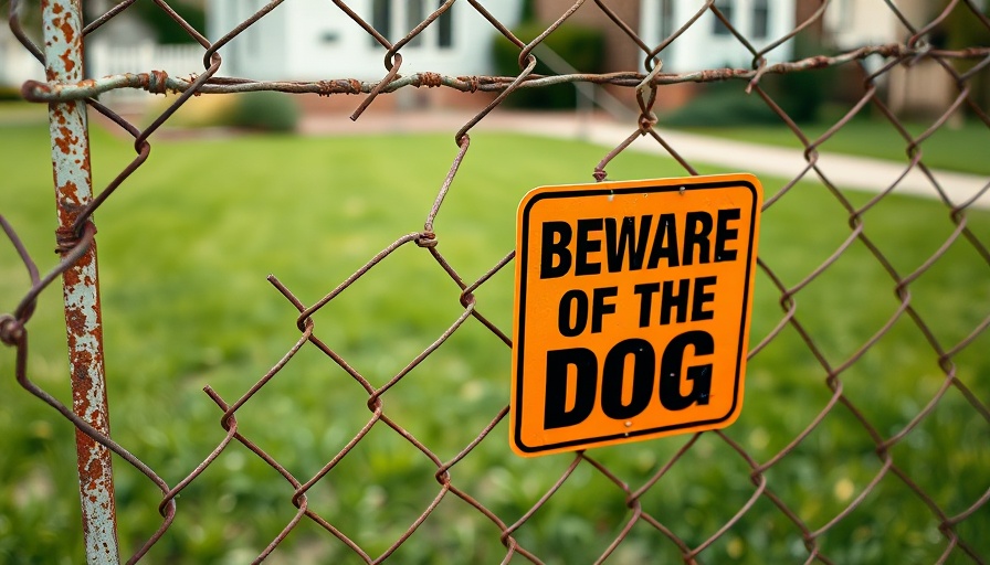 Beware of the dog sign on a fence, related to animal bite reports in San Antonio.