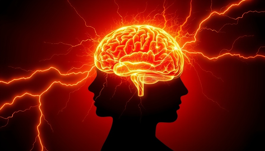Silhouette of brain activity indicating seizures.