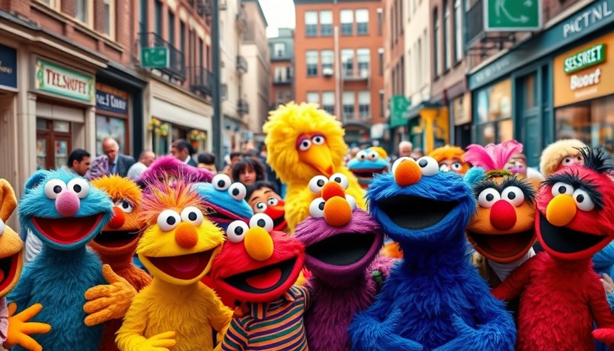 Sesame Street characters gather for a Netflix deal announcement.