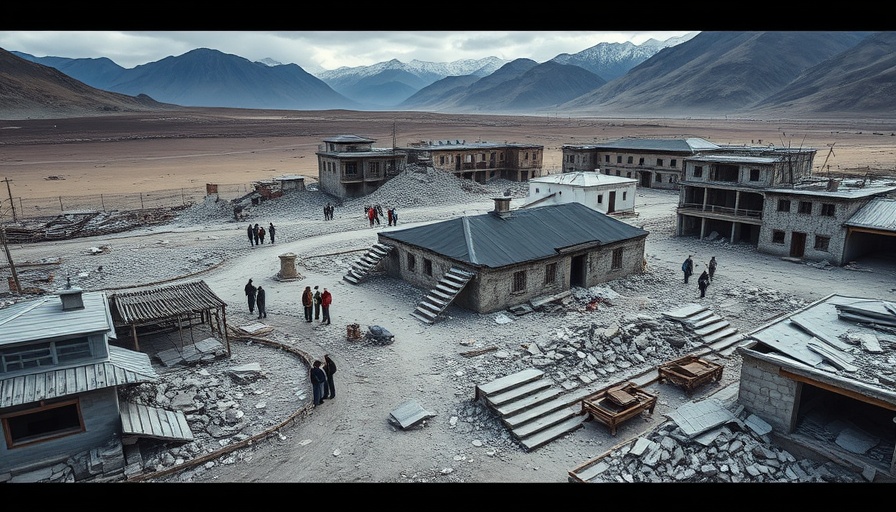 Tibet earthquake news: aerial view of destruction.