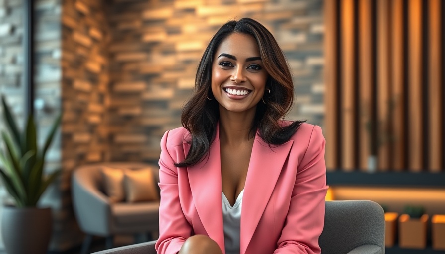 Elegant woman in pink suit smiling, representation in action films