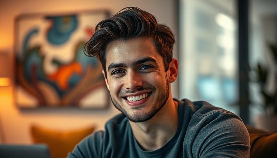 Young man smiling in studio, discussing mentorship