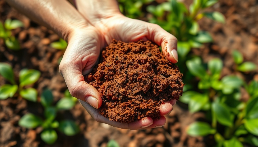 Hands holding soil illustrating climate change's impact on gut health.