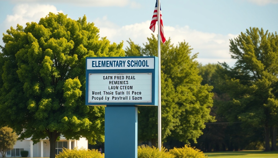 San Antonio school news sign at elementary school.