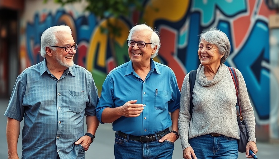 Older adults walking together, engaging in social activities.
