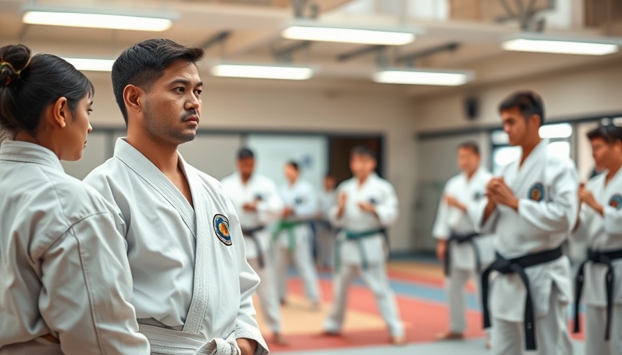 Taekwondo practice highlights in a training room setup.