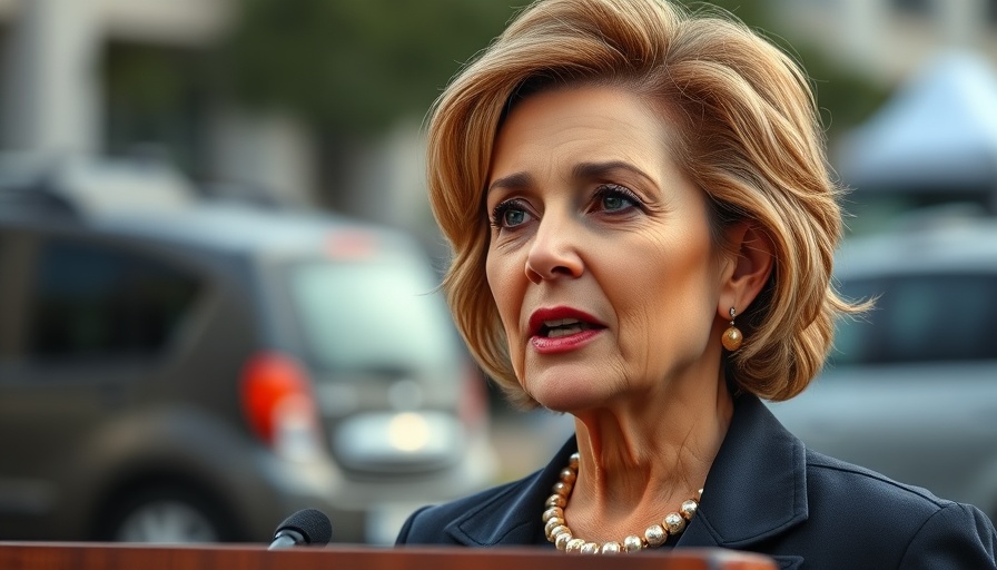 U.S. government news: Mature woman delivering a speech outdoors.
