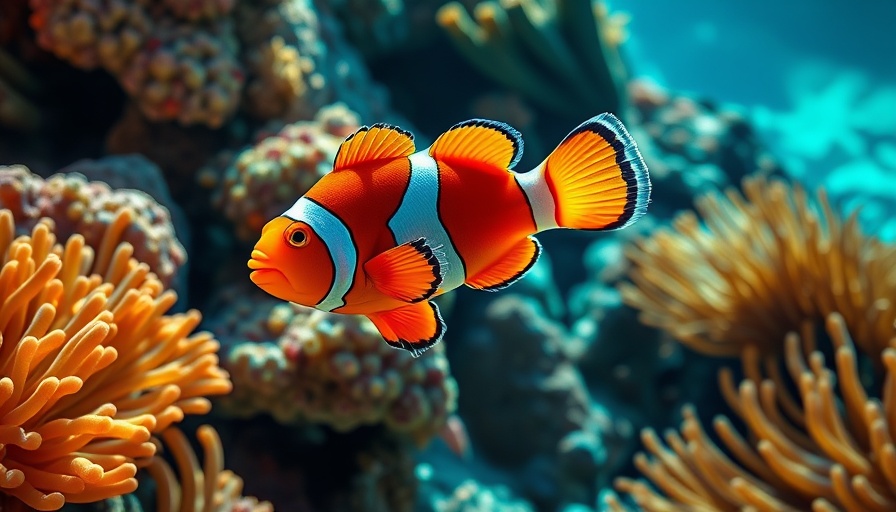 Clownfish in coral reef surviving heatwaves