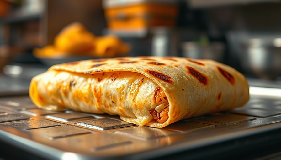 Grilled burrito on metal surface, San Antonio dining news.