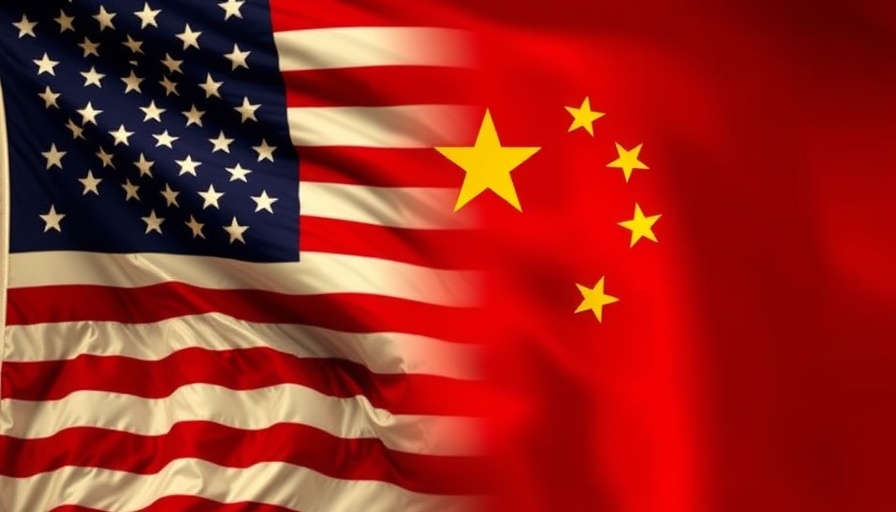 Abstract U.S.-China relations depicted through symbolic flag montage.