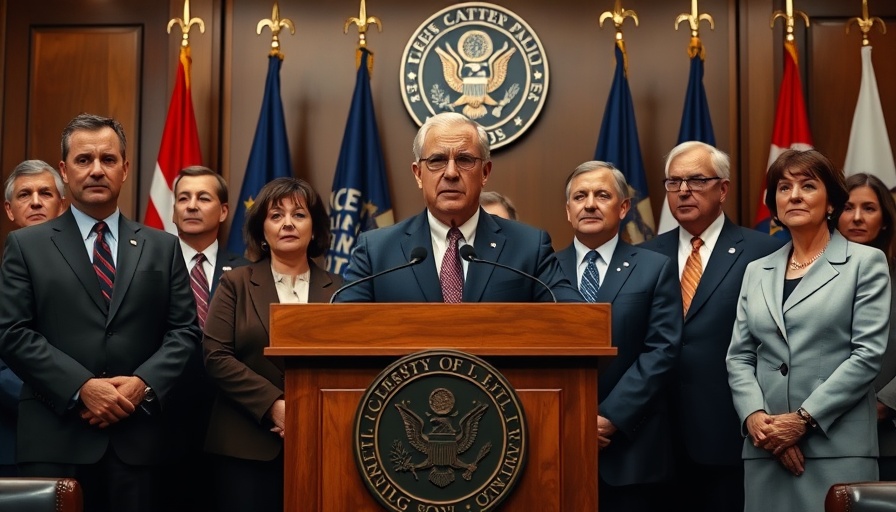 Officials at podium during serious press conference on Israeli Embassy staff murder.