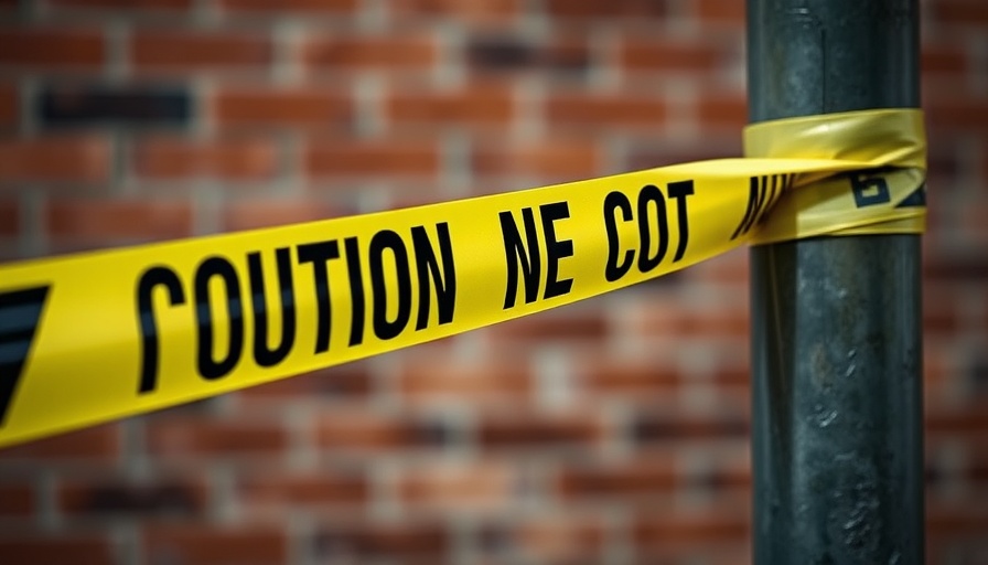 Caution tape at Houston hit and run incident scene.
