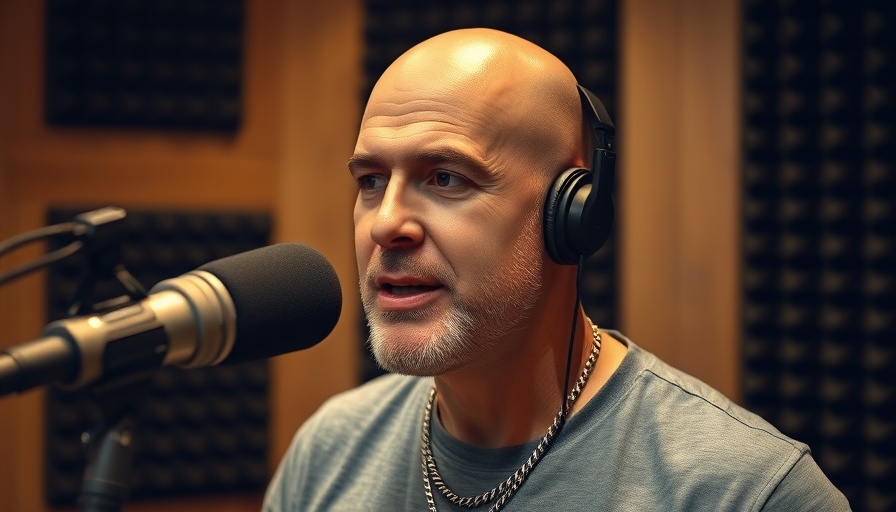 Bald man in studio discussing muscle loss trajectory.