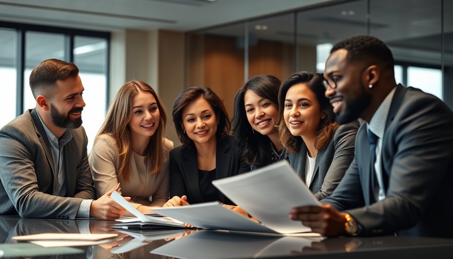 Professionals discussing Texas school funding package in a boardroom.