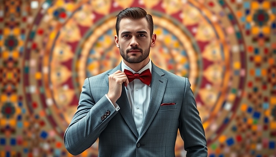 Confident man adjusts red bow tie in Pee-Wee As Himself documentary scene.