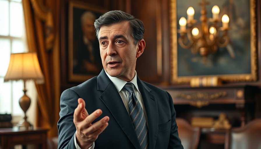 Prominent speaker during national security news discussion in ornate office.