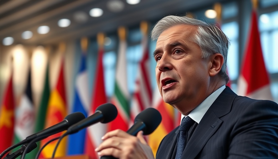 German military draft topic at a press conference with international flags.