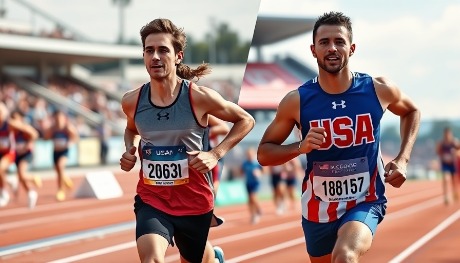Two athletes representing different sports settings, marathon and track.