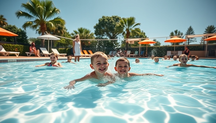 Children and adults swimming in Houston-area pool for Memorial Day weekend.