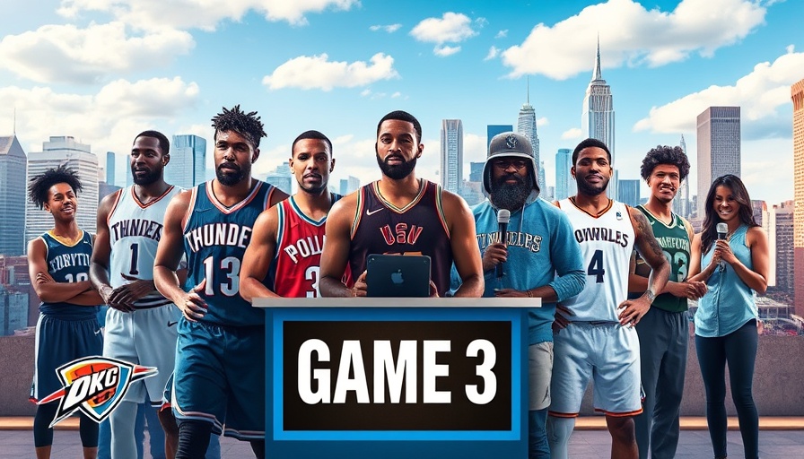 Thunder vs Timberwolves Game 3 promo collage for NBA playoffs