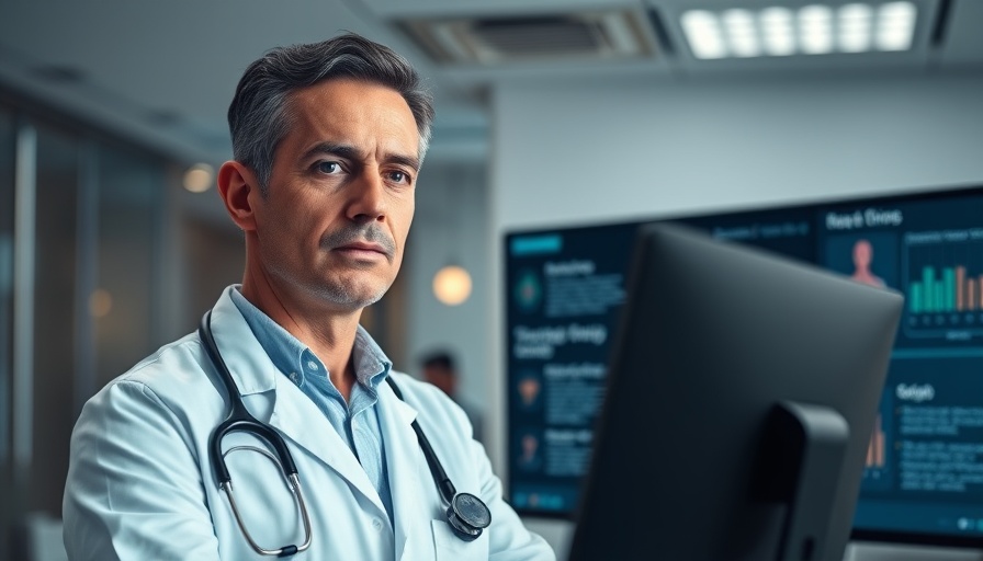 Doctor discussing prostate cancer screening strategies, text overlay