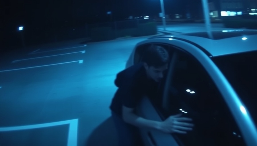 Surveillance footage showing a vehicle break-in in Pasadena.