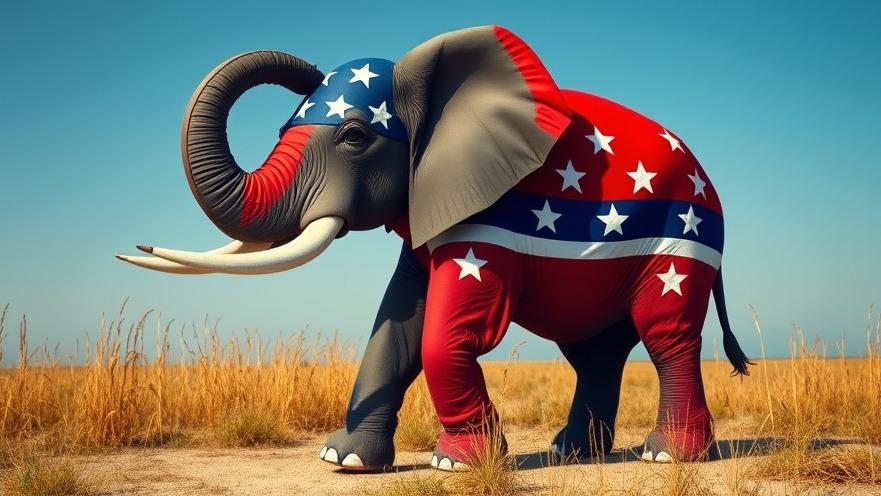 Patriotic elephant symbolizes Republican Party in Texas politics and election trends.