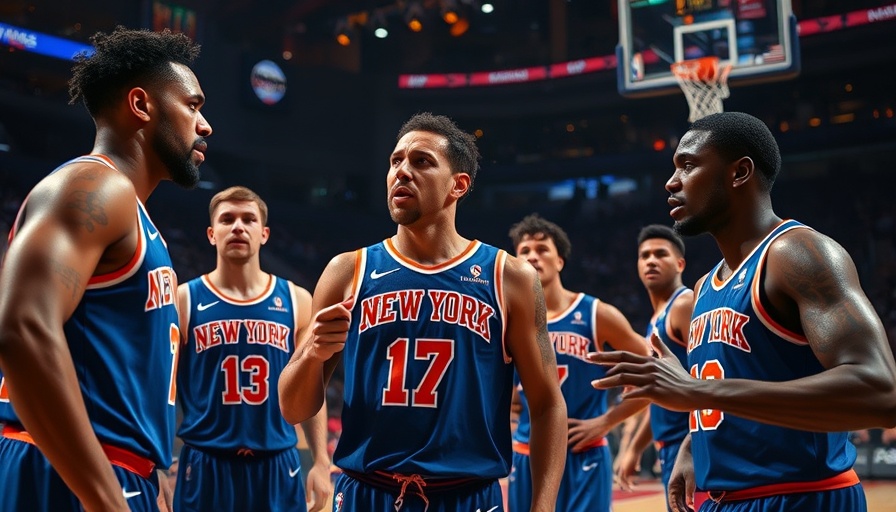 New York Knicks players in action, Knicks starting lineup changes, intense game moment.
